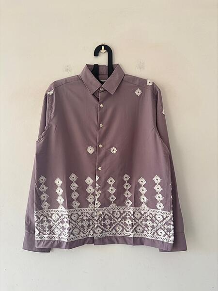 Dusty mulberry embroidered shirt