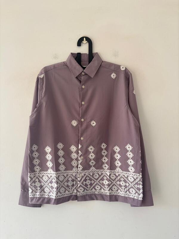 Dusty mulberry embroidered shirt