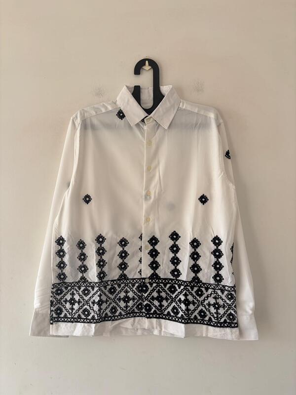 Arctic pearl embroidered shirt