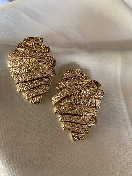 Textured Tiered Leaf Earrings