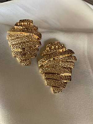 Textured Tiered Leaf Earrings
