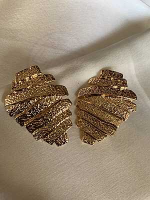 Textured Tiered Leaf Earrings