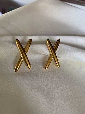Minimalist Gold "X" Stud Earrings