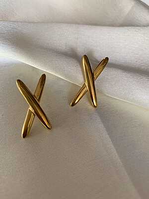 Minimalist Gold "X" Stud Earrings Minimalist Gold "X" Stud Earrings