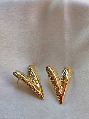 Textured Chevron Statement Earrings