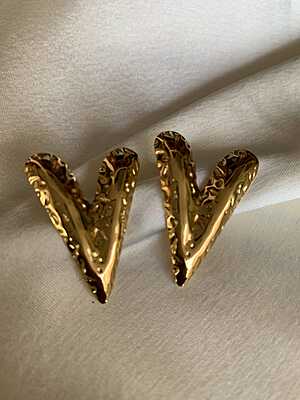 Textured Chevron Statement Earrings Textured Chevron Statement Earrings