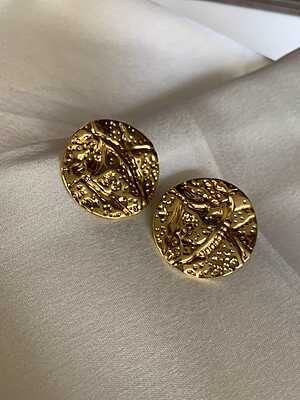 Molten Gold Textured Disc Earrings Molten Gold Textured Disc Earrings