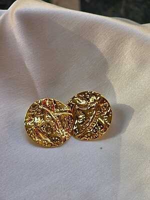 Molten Gold Textured Disc Earrings Molten Gold Textured Disc Earrings