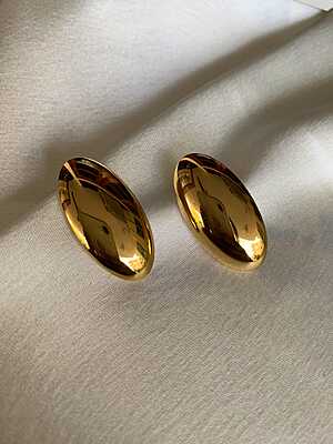 Gilded Ellipse Stud Earrings