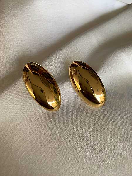 Gilded Ellipse Stud Earrings