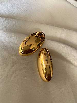 Gilded Ellipse Stud Earrings