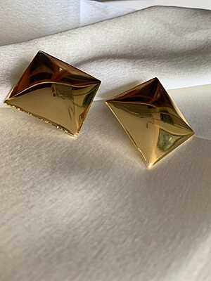 Golden Pyramid Stud Earrings
