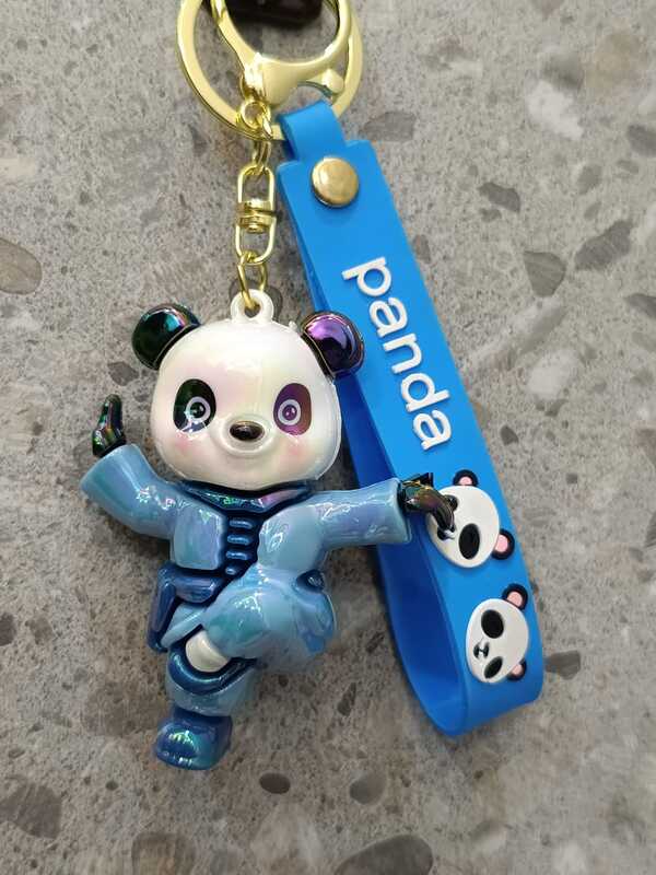 Panda 3D Silicon Keychain With Bagcharm and Strap