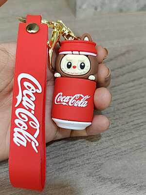 This charming Coca-Cola x Animal Mascot 3D Keychain