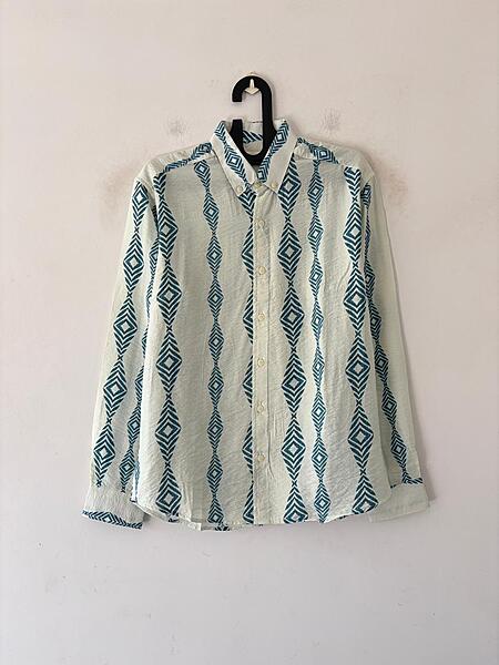 Azure diamond printed shirt