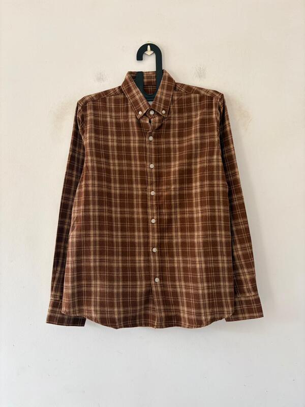 Walnut brown & beige flannels