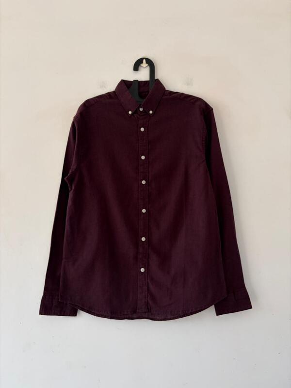 Merlot maroon linen shirt