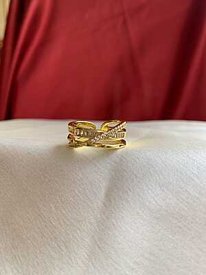 Luxe Criss-Cross Baguette Statement Ring