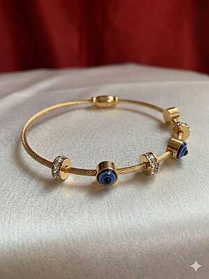 Evil Eye Protection Cable Bangle