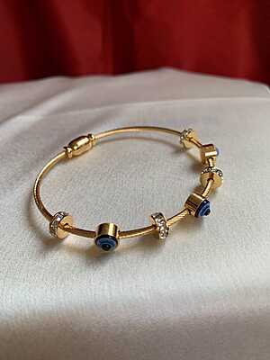 Evil Eye Protection Cable Bangle