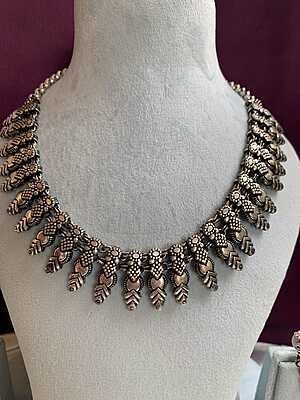 Oxidized Elegance: Tribal-Inspired Jewellery Set