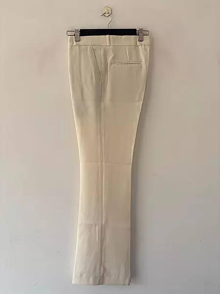 Cream boot-cut formal pants