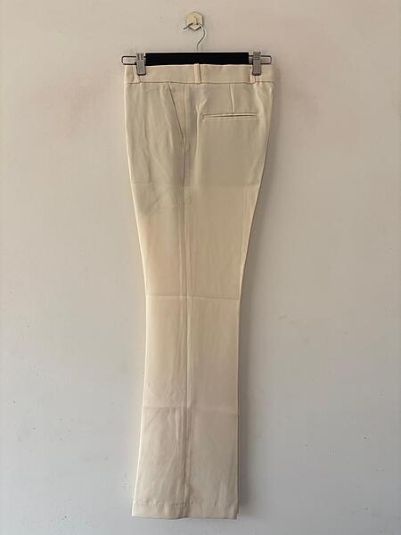 Cream boot-cut formal pants
