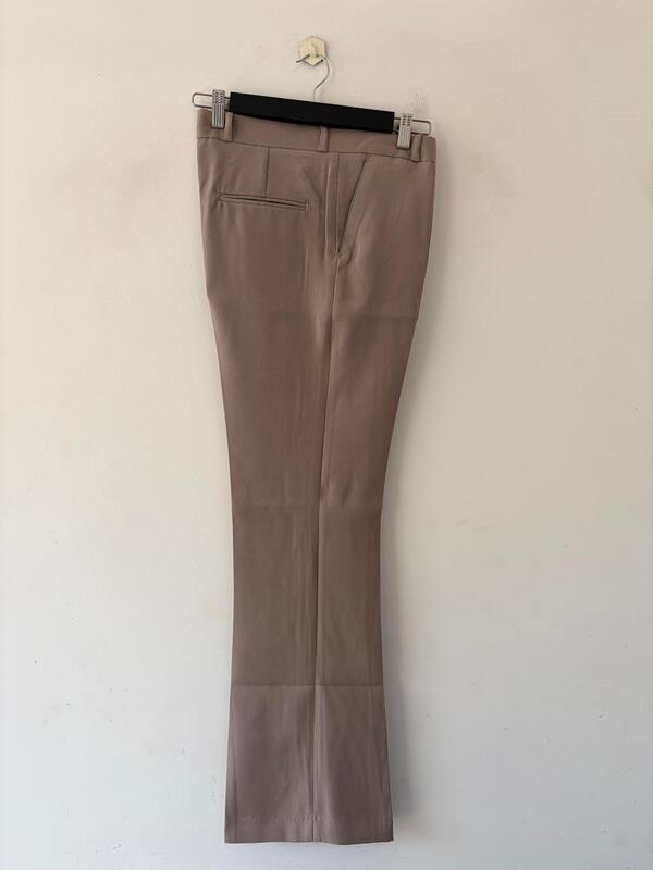 Taupe boot-cut formal pants