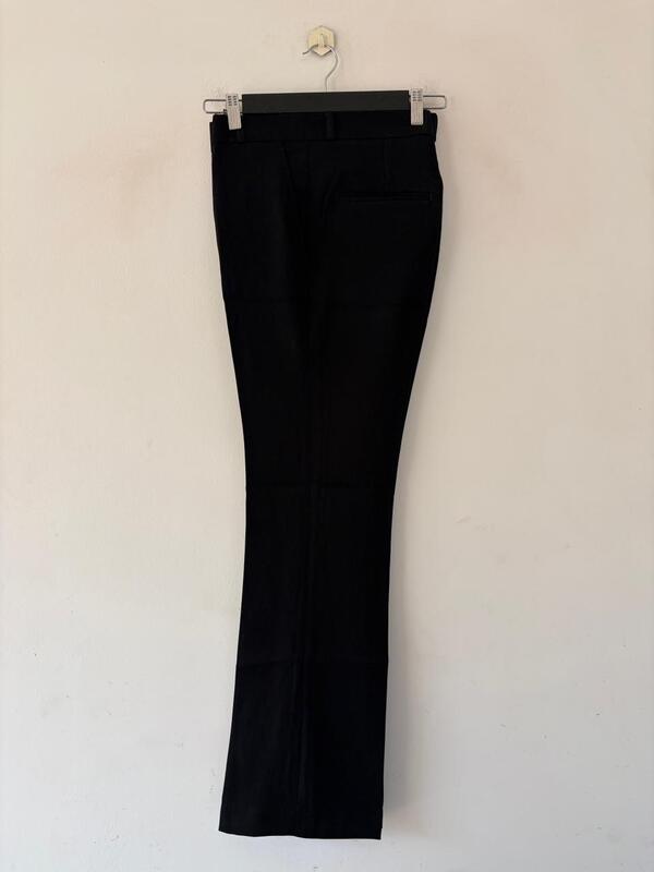 Jet black boot-cut formal pants
