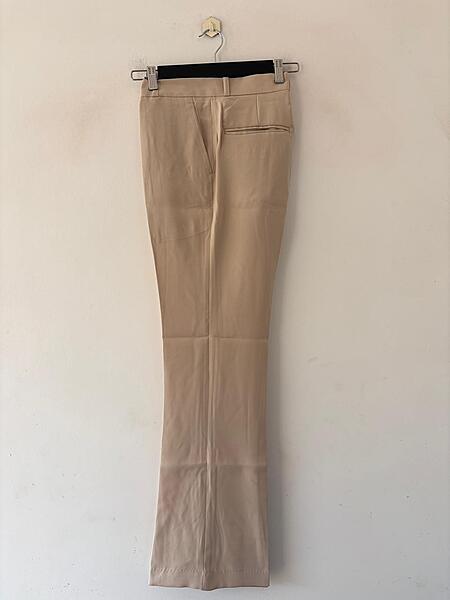 Sand beige boot-cut formal pants