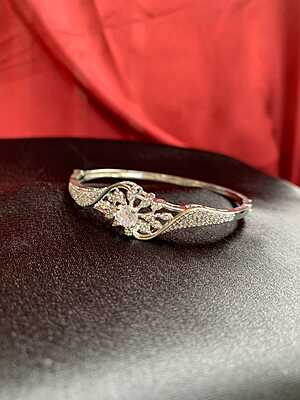 Elegant Floral Diamond Bangle