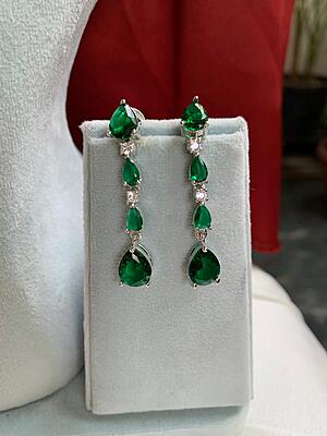 Royal Crimson Pear-Cut Necklace & Earring Set