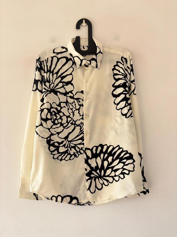 Ivory bloom viscose shirt