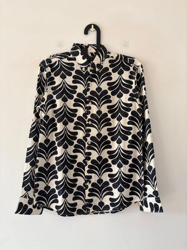 Ivory noir printed shirt