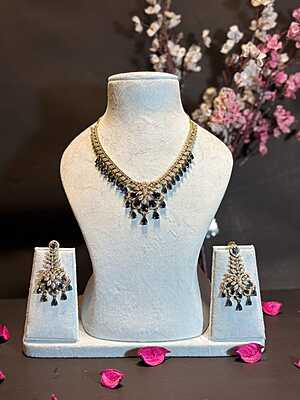 Regal Sapphire & Diamond-Cut Zirconia Chandelier Set Regal Sapphire & Diamond-Cut Zirconia Chandelier Set