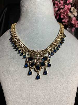 Regal Sapphire & Diamond-Cut Zirconia Chandelier Set Regal Sapphire & Diamond-Cut Zirconia Chandelier Set