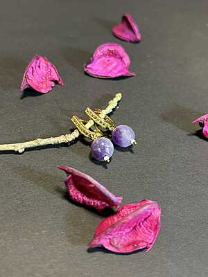 Gemini said Royal Violet Agate & Amethyst Statement Set