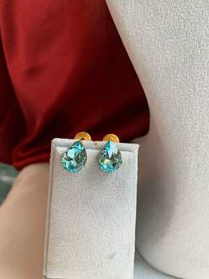 Ethereal Azure Pear-Cut Crystal Jewellery Set