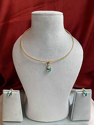 Ethereal Azure Pear-Cut Crystal Jewellery Set