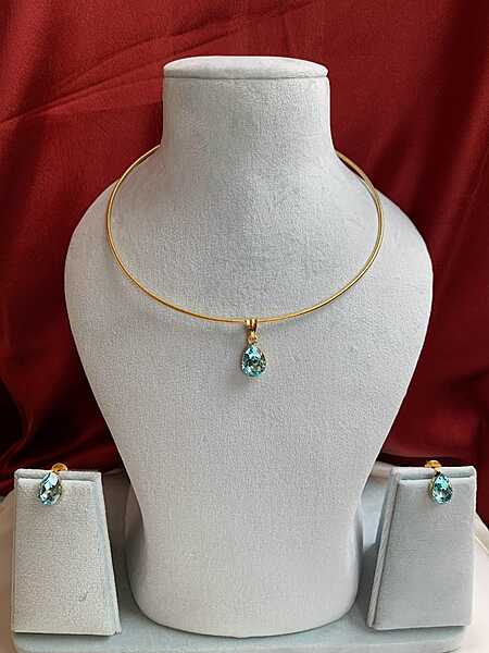 Ethereal Azure Pear-Cut Crystal Jewellery Set