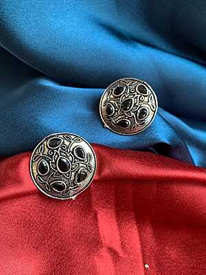 Ethereal Mandala Oxidized Silver Oversized Studs Ethereal Mandala Oxidized Silver Oversized Studs