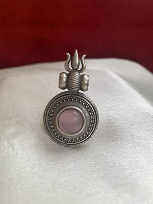 Trishula Motif Oxidized Silver Statement Rings