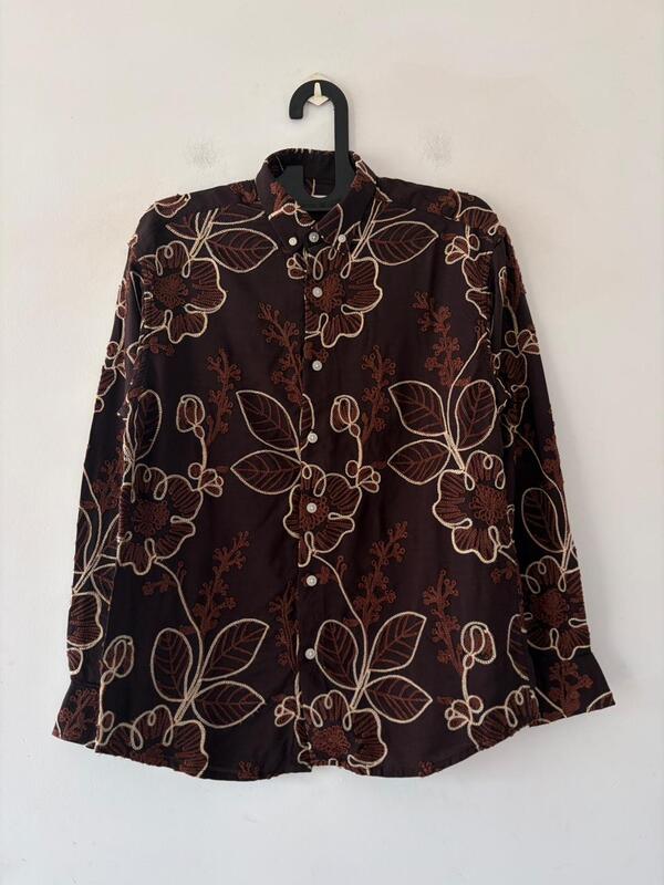 Choco brown embroidered shirt
