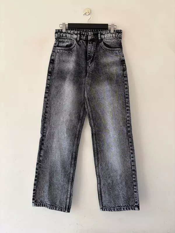 Charcoal faded straight fit jeans