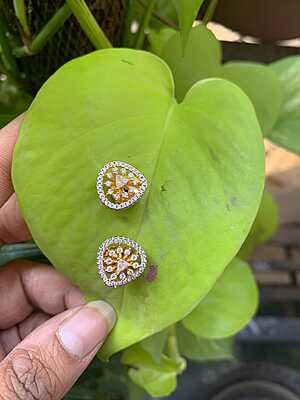 Golden Petal Trillion-Halo Studs