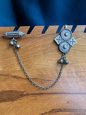 Oxidized Silver Tribal-Fusion Chain Earcuff