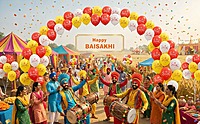 Baisakhi Celebrations 30pcs Red Yellow White Balloons Baisakhi Party Decorations for Home & office