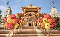 Happy Navratri Printed Balloons – Pack of 30 Multicolor Yellow, Orange & White Balloons for Navratri Decorations, Mandap & Home Décor