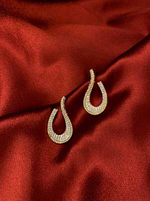 Gilded Serpentine Pave Hoops