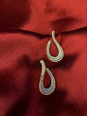 Gilded Serpentine Pave Hoops